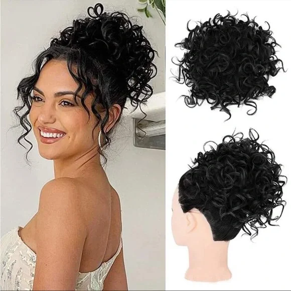 Puff Drawstring Ponytail Kinky Curly Hair Bun Clip In Ponytail Hair Extensions - Picture 1 of 6